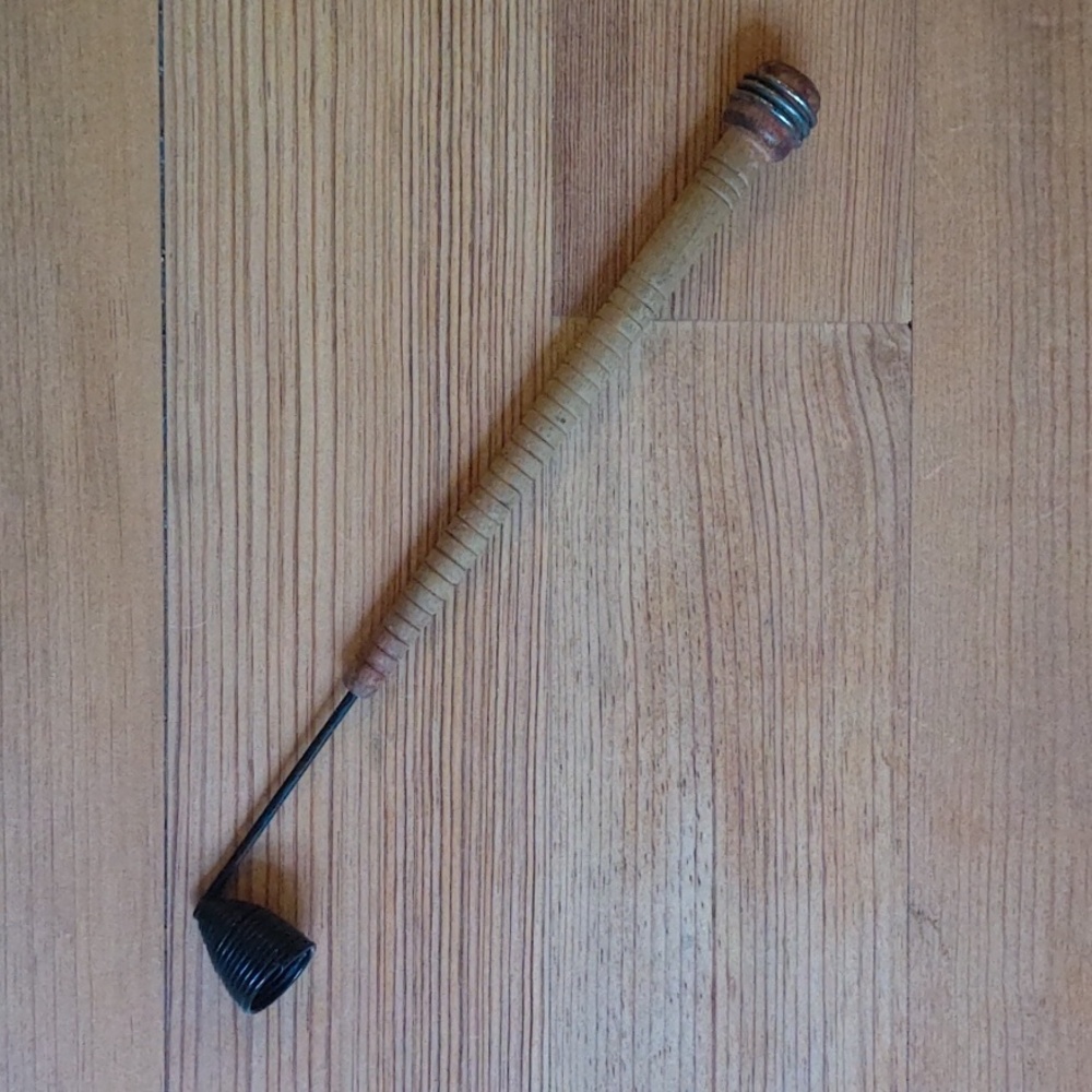 Upcyled 14" Candle Snuffer made from Vintage Wood Spool